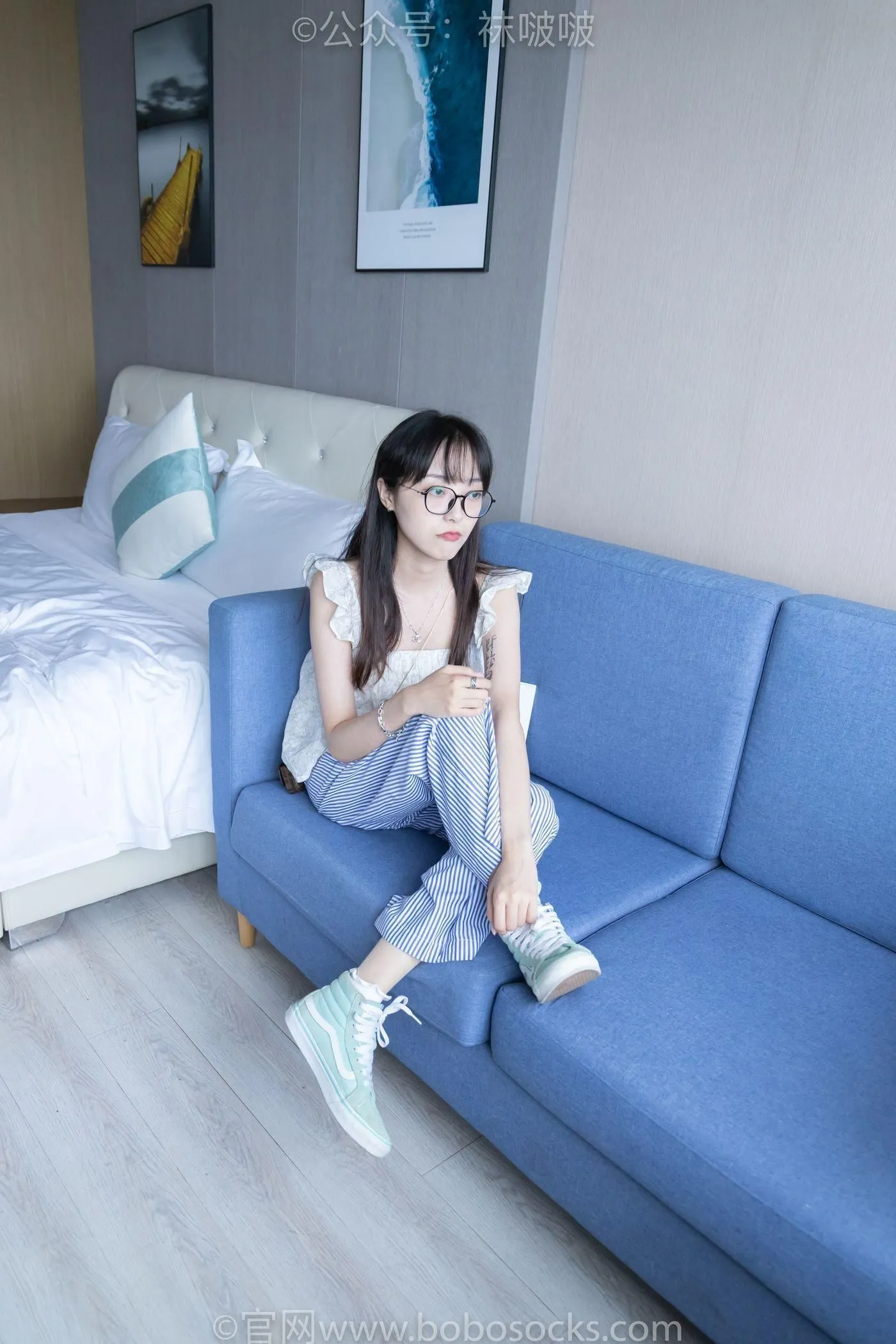 [BoBoSocks袜啵啵]NO.027 稚予- vans、白色棉袜、肉丝 [136P]插图4